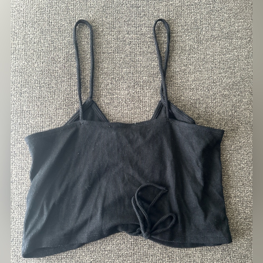 Double Zero Black Ribbed Top - Picture 3 of 3